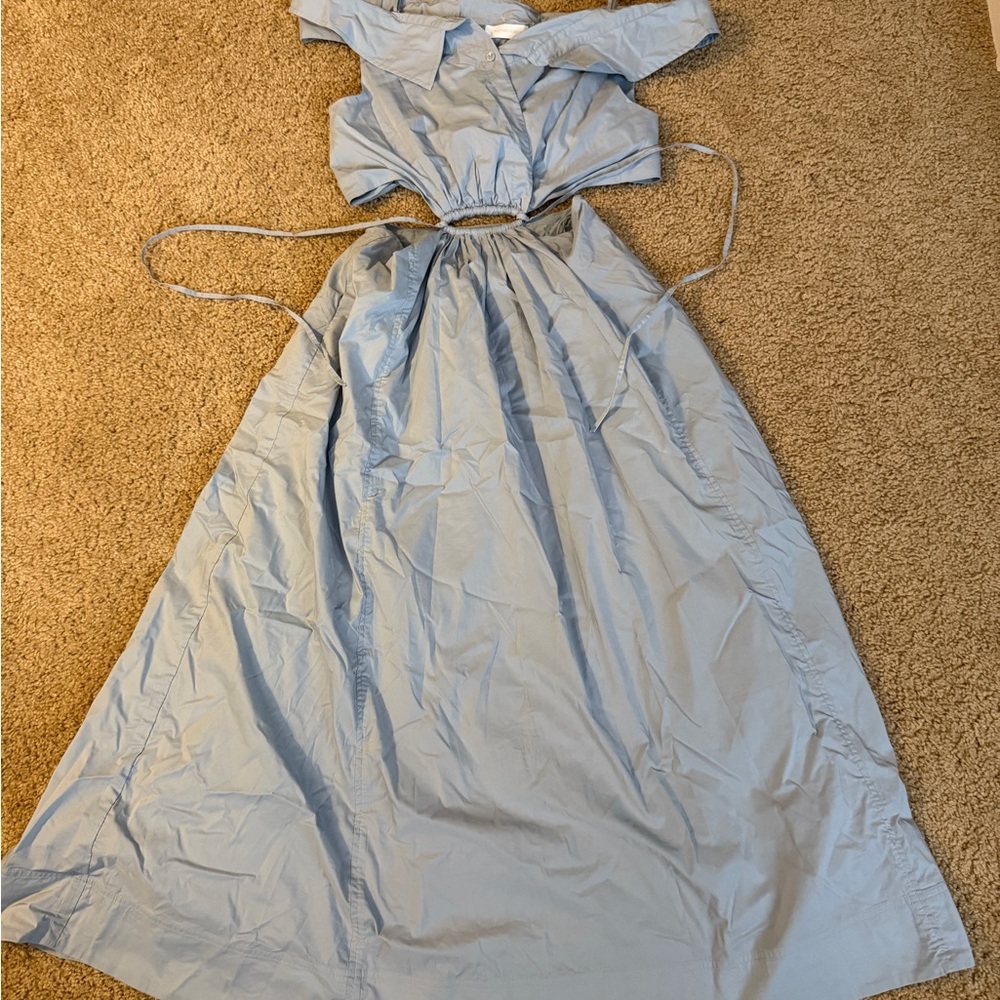 Jonathan Simkhai Light Blue Cutout Midi Dress - Picture 4 of 13